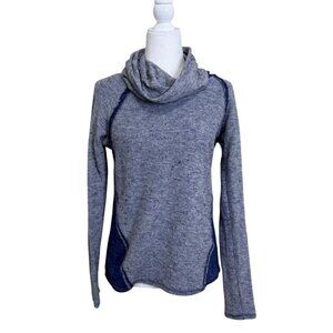 Kuhl Womens Pullover Nova Top Cowl Neck Wool Blend Gray Blue Long Sleeve Size M